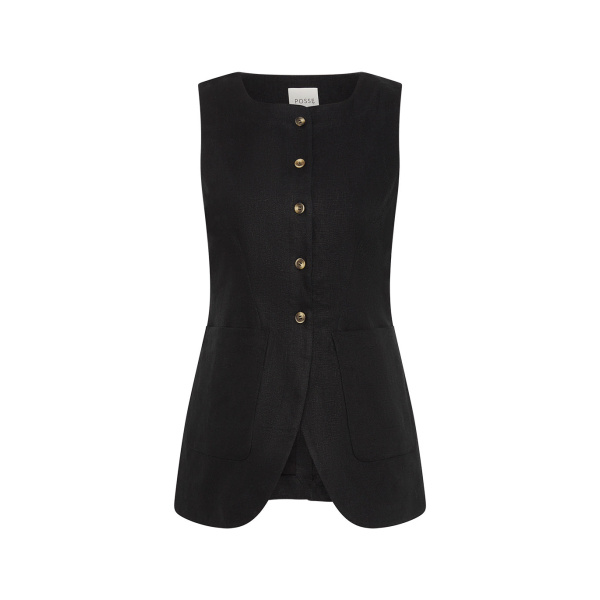 Emma Vest - Black by Posse the Label ‚Äì luxury jackets in Black available at Coveti