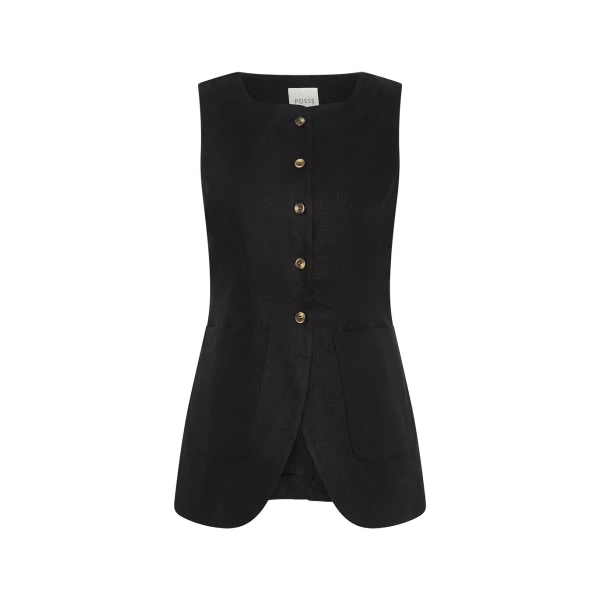 Emma Vest - Black by Posse the Label ‚Äì luxury jackets in Black available at Coveti