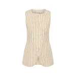 Emma Vest - Cream Pinstripe by Posse the Label ‚Äì luxury jackets in Ivory available at Coveti