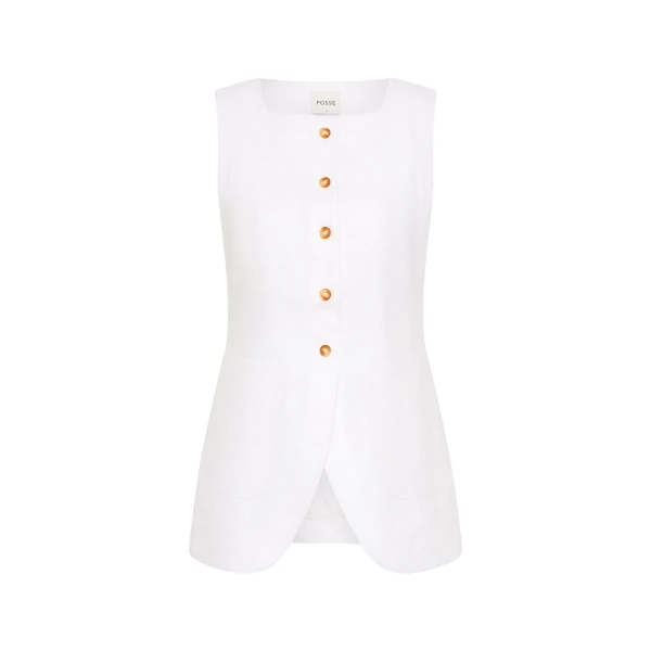 Emma Vest - Ivory by Posse the Label ‚Äì luxury jackets in Ivory available at Coveti
