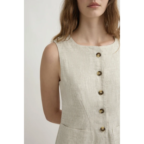 Posse Emma Vest - Natural – sustainable Jackets in Neutrals from Australian designer at Coveti.