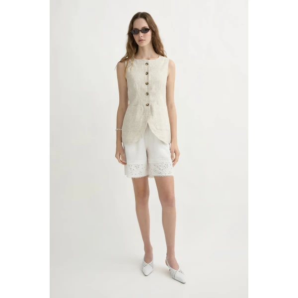 Posse Emma Vest - Natural – sustainable Jackets in Neutrals from Australian designer at Coveti.
