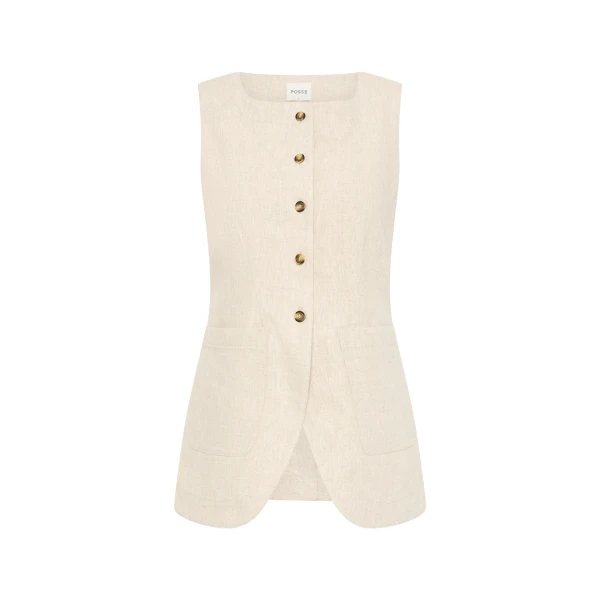 Emma Vest - Natural by Posse the Label ‚Äì luxury jackets in Neutrals available at Coveti