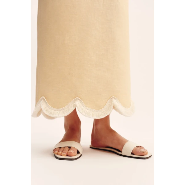 Posse Essie Column Skirt - Dusty Citron – sustainable Skirts in Yellow from Australian designer at Coveti.
