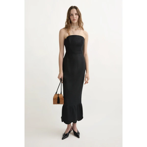 Posse Essie Strapless Dress - Black – sustainable Dresses in Black from Australian designer at Coveti.