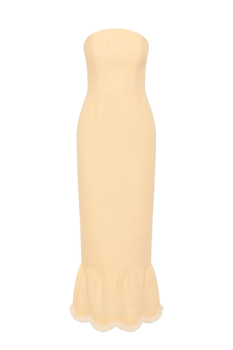 Posse Essie Strapless Dress - Dusty Citron – Minimalist Sustainable Dresses | Coveti Essie Strapless Dress - Dusty Citron by Posse the Label ‚Äì luxury dresses in Yellow available at Coveti