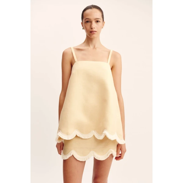 Posse Essie Top - Dusty Citron – sustainable Tops in Yellow from Australian designer at Coveti.