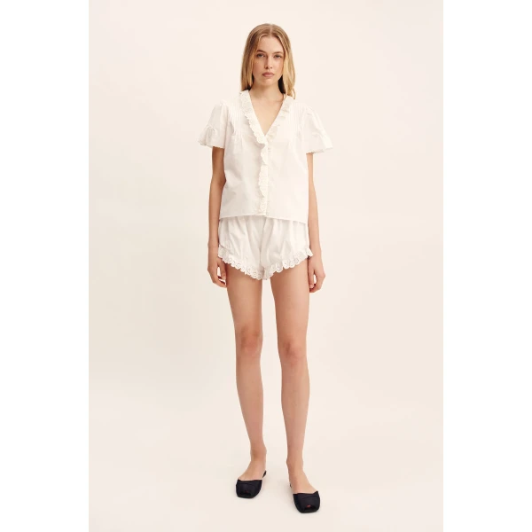 Posse Ezra Blouse - Vintage White – sustainable Tops in White from Australian designer at Coveti.