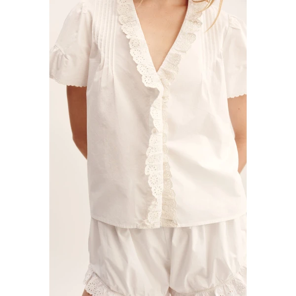 Posse Ezra Blouse - Vintage White – sustainable Tops in White from Australian designer at Coveti.