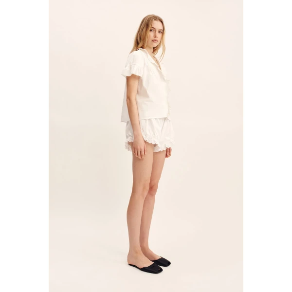 Posse Ezra Blouse - Vintage White – sustainable Tops in White from Australian designer at Coveti.