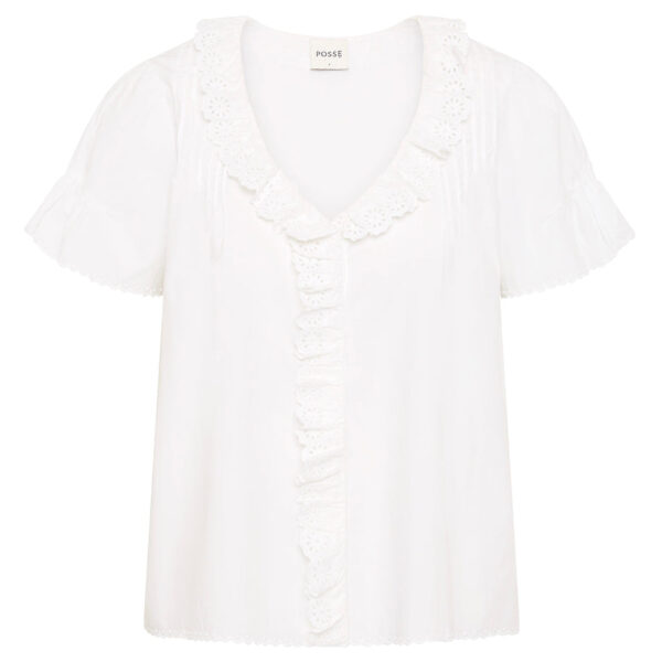 Ezra Blouse - Vintage White by Posse the Label ‚Äì luxury tops in White available at Coveti