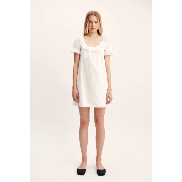 Posse Ezra Shift Dress - Vintage White – sustainable Dresses in White from Australian designer at Coveti.