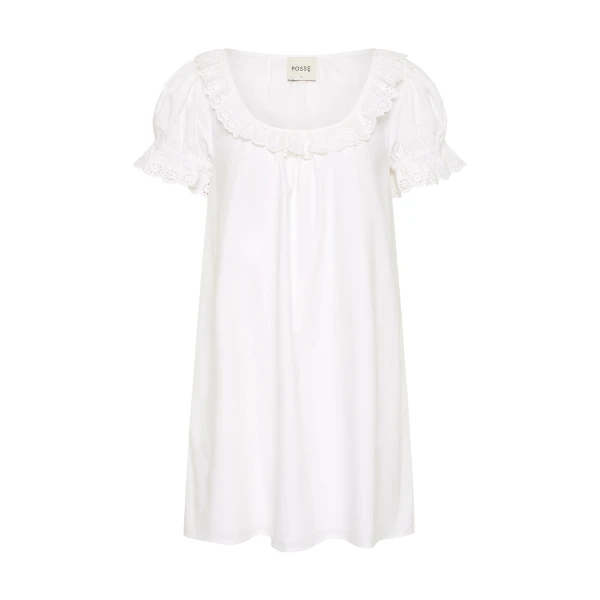 Ezra Shift Dress - Vintage White by Posse the Label ‚Äì luxury dresses in White available at Coveti