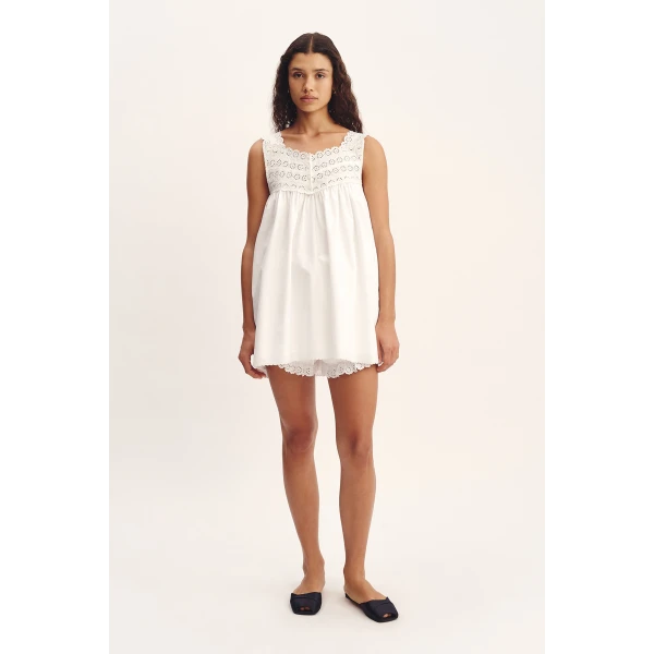 Posse Ezra Tunic - Vintage White – sustainable Dresses in White from Australian designer at Coveti.
