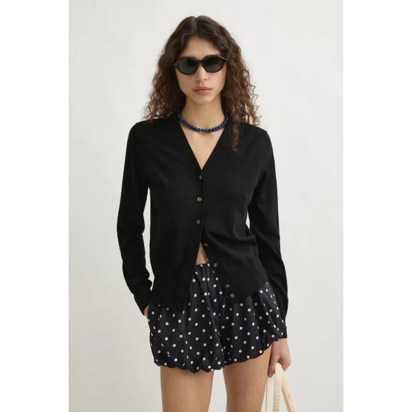 Posse Finley Cardigan - Black – sustainable Knitwear in Black from Australian designer at Coveti.