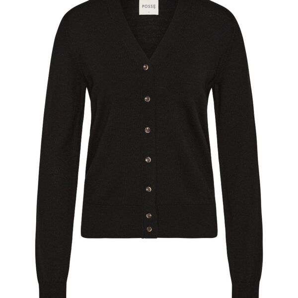 Finley Cardigan - Black by Posse the Label ‚Äì luxury knitwear in Black available at Coveti