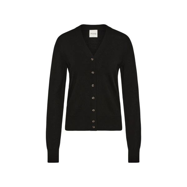 Finley Cardigan - Black by Posse the Label ‚Äì luxury knitwear in Black available at Coveti