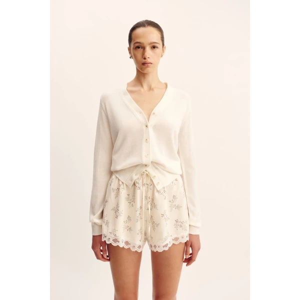 Posse Finley Cardigan - Cream – sustainable Knitwear in Ivory from Australian designer at Coveti.