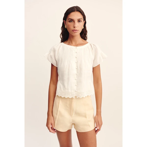 Posse Grace Blouse - Vintage White – sustainable Tops in White from Australian designer at Coveti.
