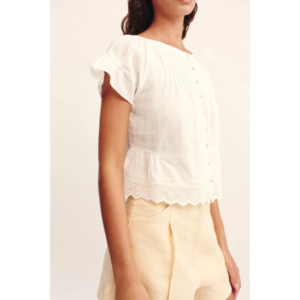 Posse Grace Blouse - Vintage White – sustainable Tops in White from Australian designer at Coveti.
