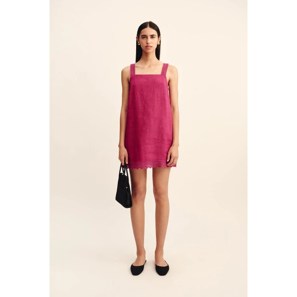 Posse Grace Mini Dress - Dragon Fruit – sustainable Dresses in Pink from Australian designer at Coveti.