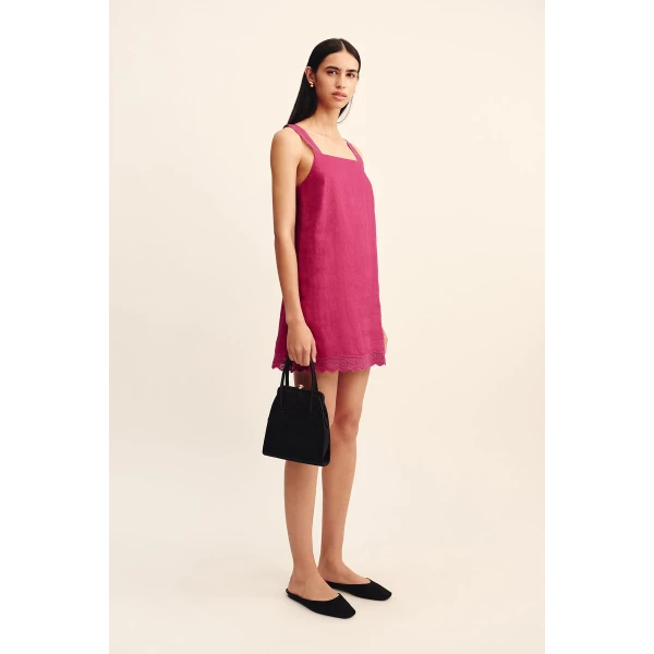 Posse Grace Mini Dress - Dragon Fruit – sustainable Dresses in Pink from Australian designer at Coveti.