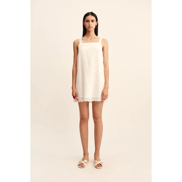 Posse Grace Mini Dress - Vintage White – sustainable Dresses in White from Australian designer at Coveti.