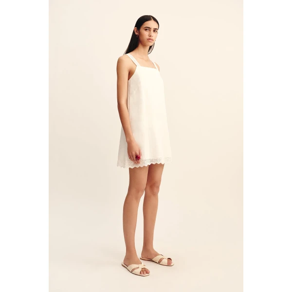 Posse Grace Mini Dress - Vintage White – sustainable Dresses in White from Australian designer at Coveti.