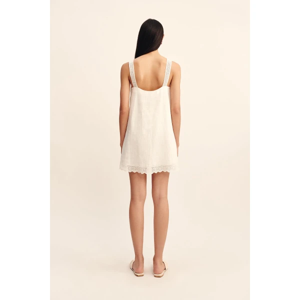 Posse Grace Mini Dress - Vintage White – sustainable Dresses in White from Australian designer at Coveti.