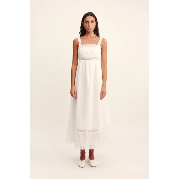 Posse Grace Shift Dress - Vintage White – sustainable Dresses in White from Australian designer at Coveti.