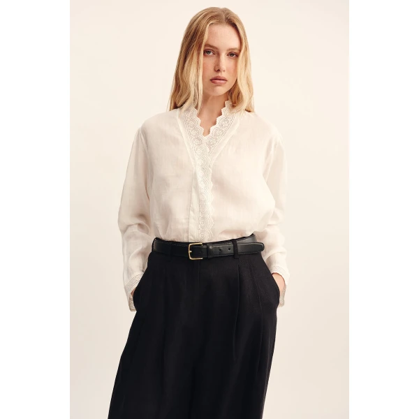 Posse Grace Shirt - Vintage White – sustainable Tops in White from Australian designer at Coveti.