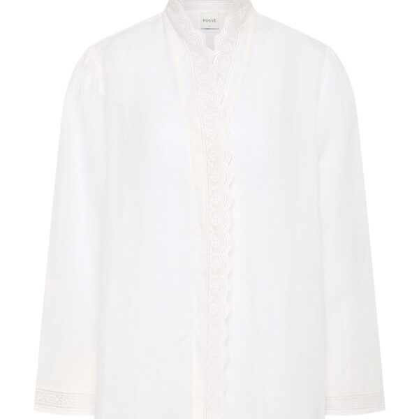 Grace Shirt - Vintage White by Posse the Label ‚Äì luxury tops in White available at Coveti
