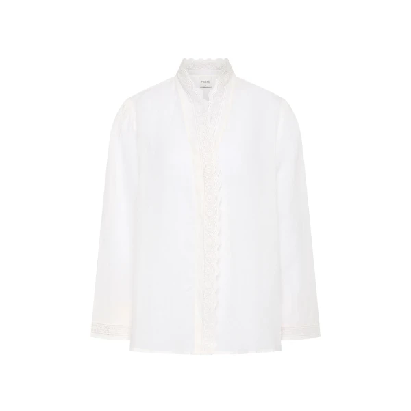 Grace Shirt - Vintage White by Posse the Label ‚Äì luxury tops in White available at Coveti