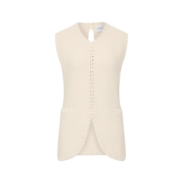 Harlan Vest - Cream by Posse the Label ‚Äì luxury jackets in Ivory available at Coveti