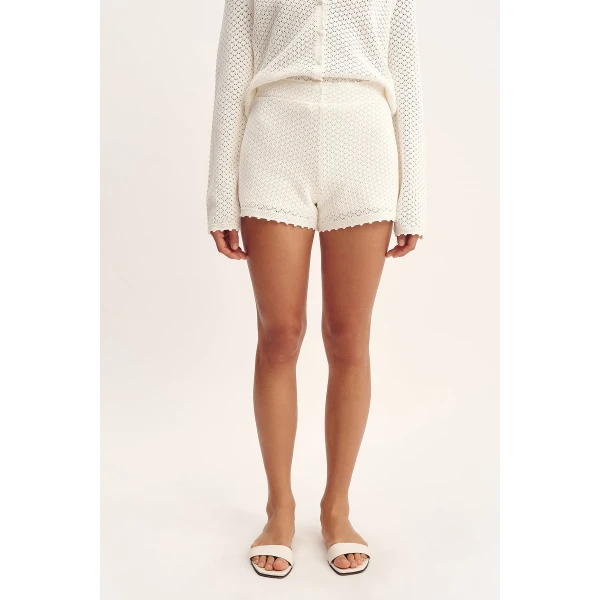 Posse Helena Short - Bone – sustainable Shorts in Ivory from Australian designer at Coveti.