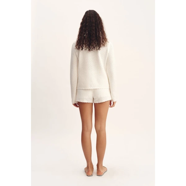 Posse Helena Short - Bone – sustainable Shorts in Ivory from Australian designer at Coveti.