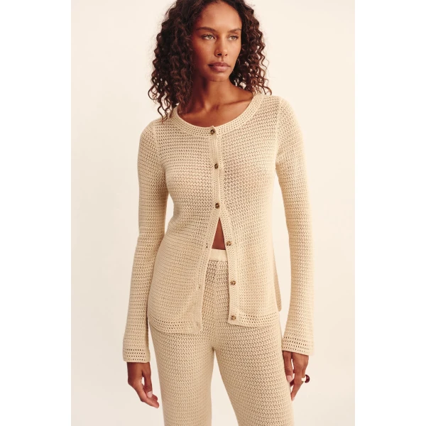 Posse Lennon Cardigan - Beige – sustainable Knitwear in Beige from Australian designer at Coveti.