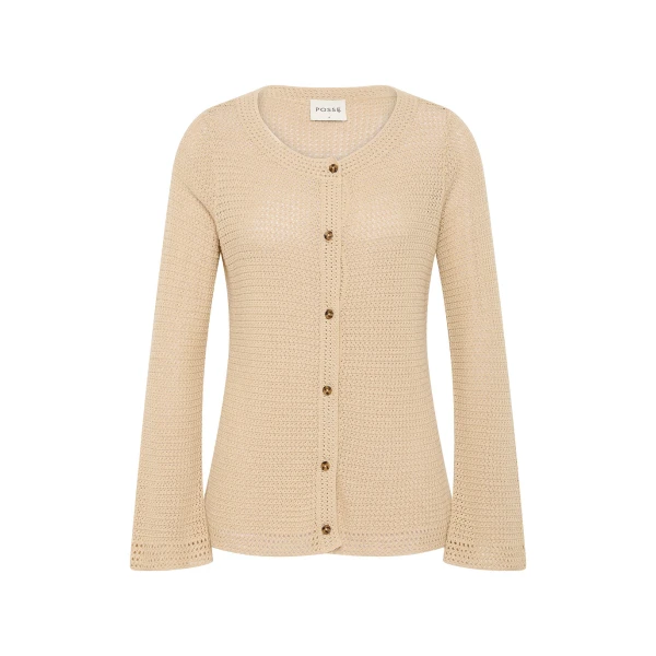 Lennon Cardigan - Beige by Posse the Label ‚Äì luxury knitwear in Beige available at Coveti