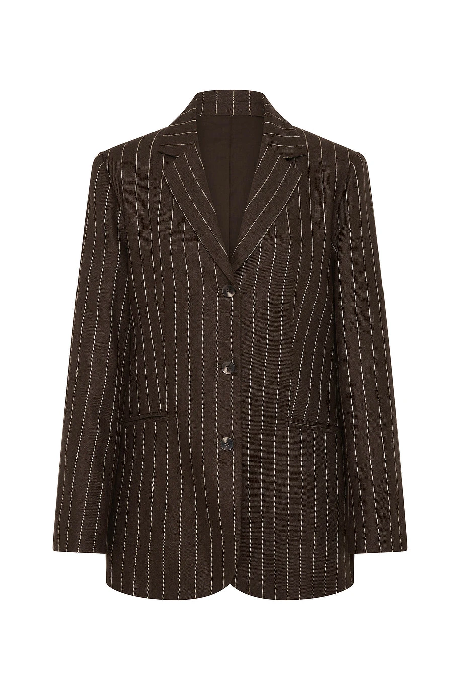 Leon Blazer - Chocolate Cream Pinstripe by Posse the Label ‚Äì luxury jackets in Brown available at Coveti