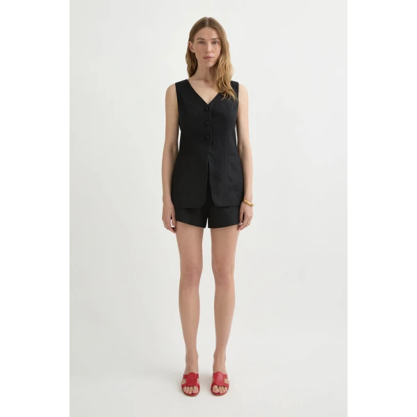 Posse Lorenzo Tailored Vest - Black – sustainable Jackets in Black from Australian designer at Coveti.