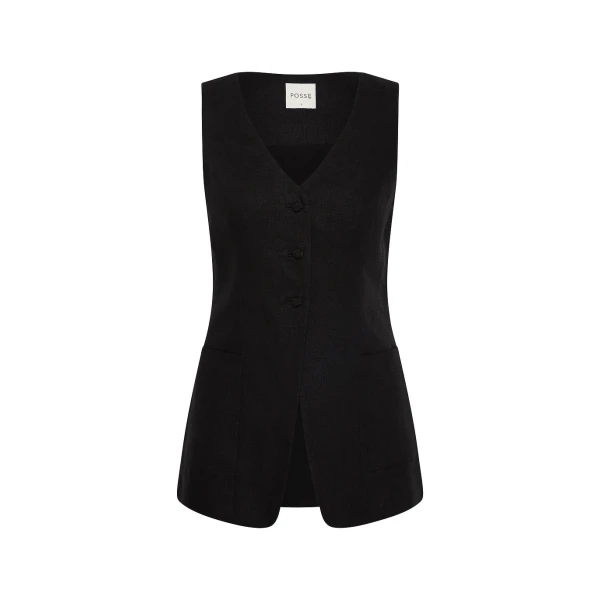 Lorenzo Tailored Vest - Black by Posse the Label ‚Äì luxury jackets in Black available at Coveti