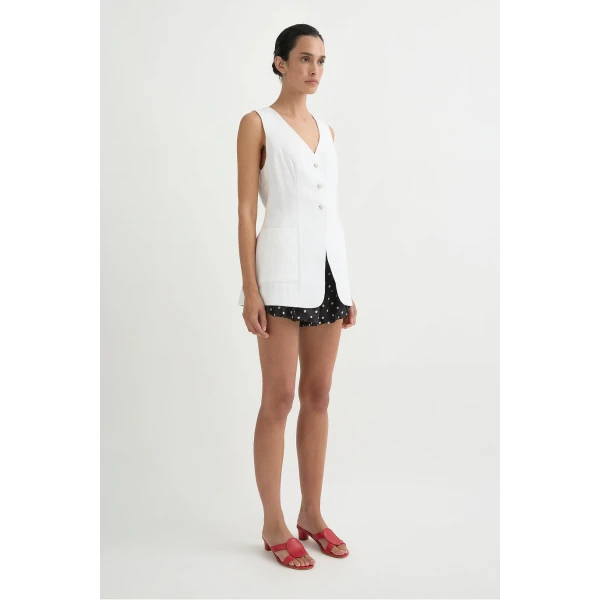 Posse Lorenzo Tailored Vest - Ivory – sustainable Jackets in Ivory from Australian designer at Coveti.