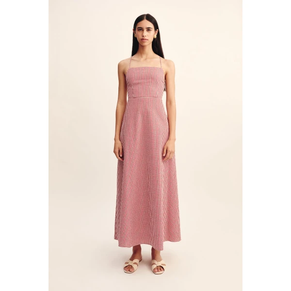 Posse Lori Dress - Red Gingham – sustainable Dresses in Red from Australian designer at Coveti.