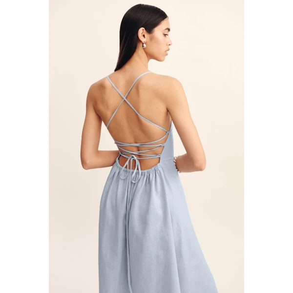 Posse Lori Dress - Silver Blue – sustainable Dresses in Blue from Australian designer at Coveti.