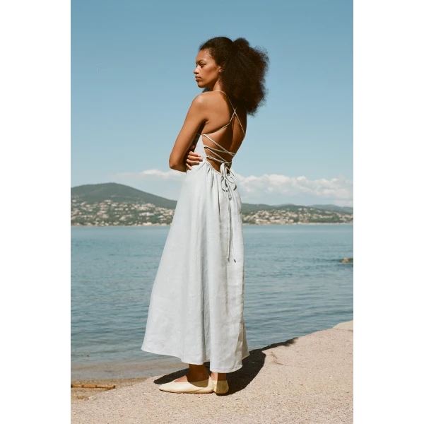Posse Lori Dress - Silver Blue – sustainable Dresses in Blue from Australian designer at Coveti.