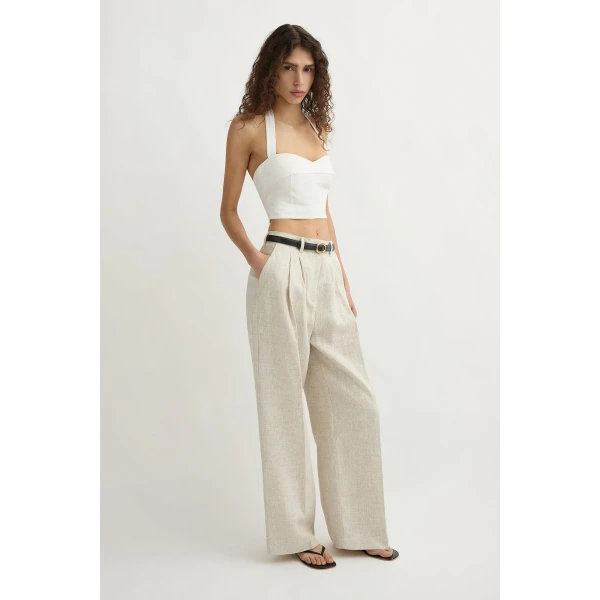 Posse Louis Trouser - Natural – sustainable Pants in Neutrals from Australian designer at Coveti.