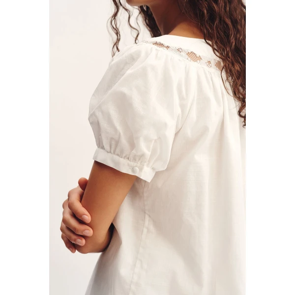 Posse Marilyn Blouse - Vintage White – sustainable Tops in White from Australian designer at Coveti.
