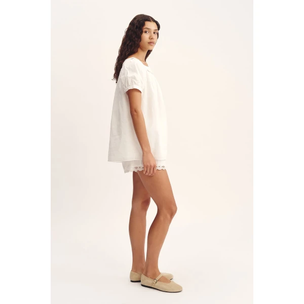 Posse Marilyn Blouse - Vintage White – sustainable Tops in White from Australian designer at Coveti.