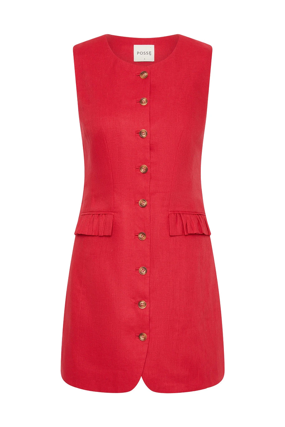 Posse Matilda Button Down Mini - Red – Minimalist Sustainable Dresses | Coveti Matilda Button Down Mini - Red by Posse the Label ‚Äì luxury dresses in Red available at Coveti