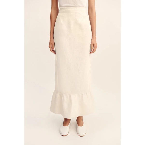 Posse Matilda Column Skirt - Cream – sustainable Skirts in Ivory from Australian designer at Coveti.